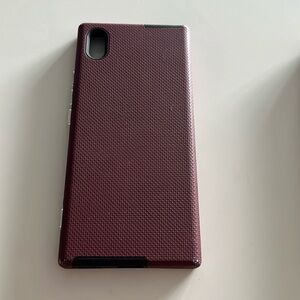 Sony Xperia XA1 Wallet Case, hard shell cell phone back cover, burgundy